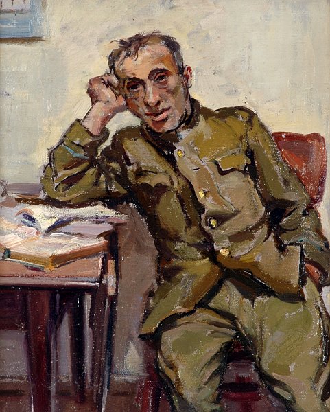 Father of the artist in Red- Army uniform1945 oil on canvas 40x33